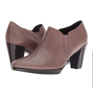 Ecco Shape 55 Plateau Stack booties Deep Taupe